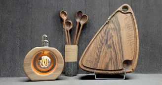 Expositions de luminaires et objets bois - Paul Riaucoux